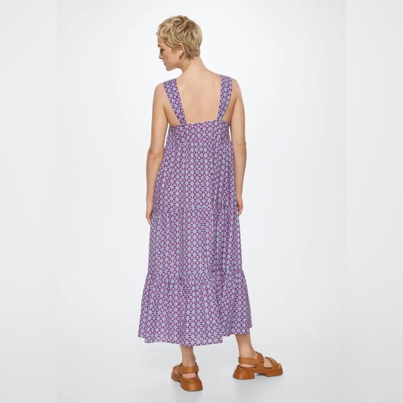 NWT Mango Purple Jaipur Midi Dress Size 6 - Picture 8 of 8